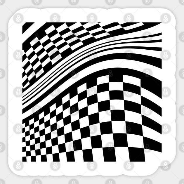 Wonky Warped Abstract Racetrack Sticker by Suneldesigns